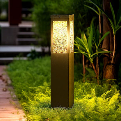 Modern Minimalist Solar Waterproof Metal & Glass Diamond-Texture LED Outdoor Light Landscape Lighting For Garden & Outdoor Patio