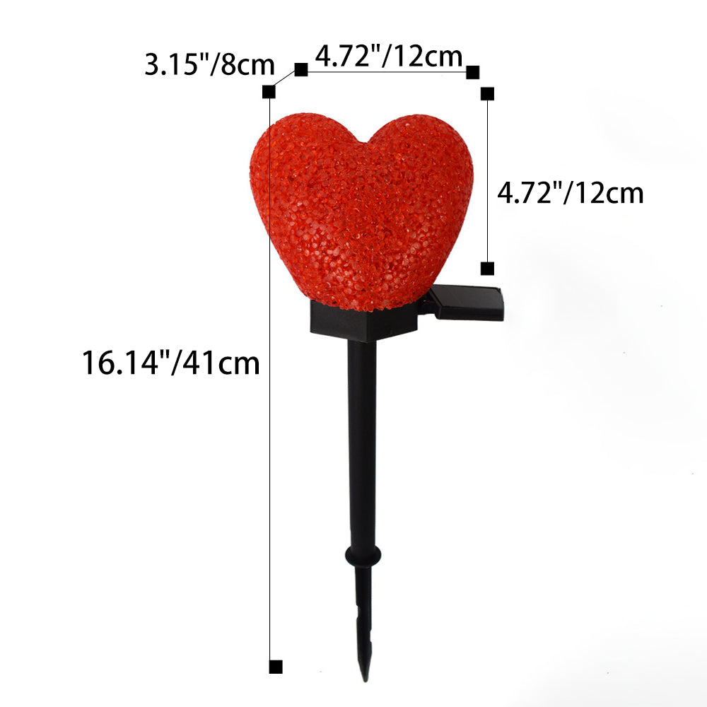Modern Art Deco Solar Waterproof ABS Plastic & Nano Heart-Shaped Decorative LED Outdoor Light Landscape Lighting For Garden & Outdoor Patio
