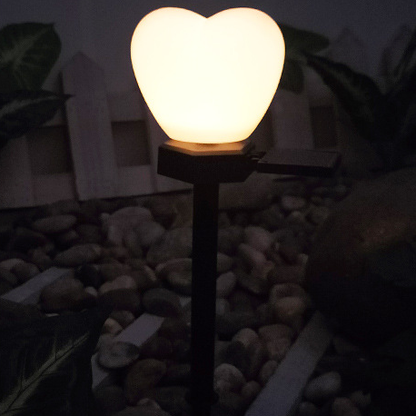 Modern Art Deco Solar Waterproof ABS Plastic & Nano Heart-Shaped Decorative LED Outdoor Light Landscape Lighting For Garden & Outdoor Patio