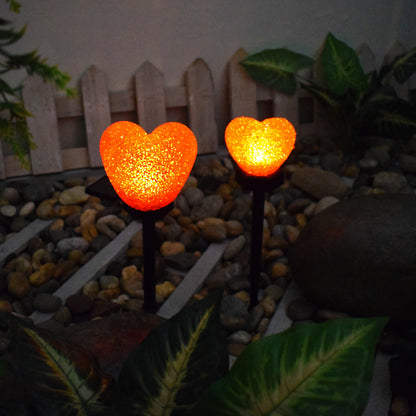 Modern Art Deco Solar Waterproof ABS Plastic & Nano Heart-Shaped Decorative LED Outdoor Light Landscape Lighting For Garden & Outdoor Patio