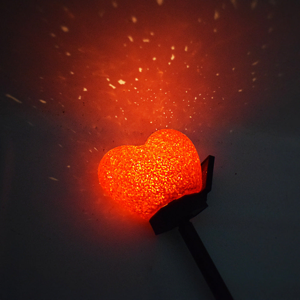 Modern Art Deco Solar Waterproof ABS Plastic & Nano Heart-Shaped Decorative LED Outdoor Light Landscape Lighting For Garden & Outdoor Patio