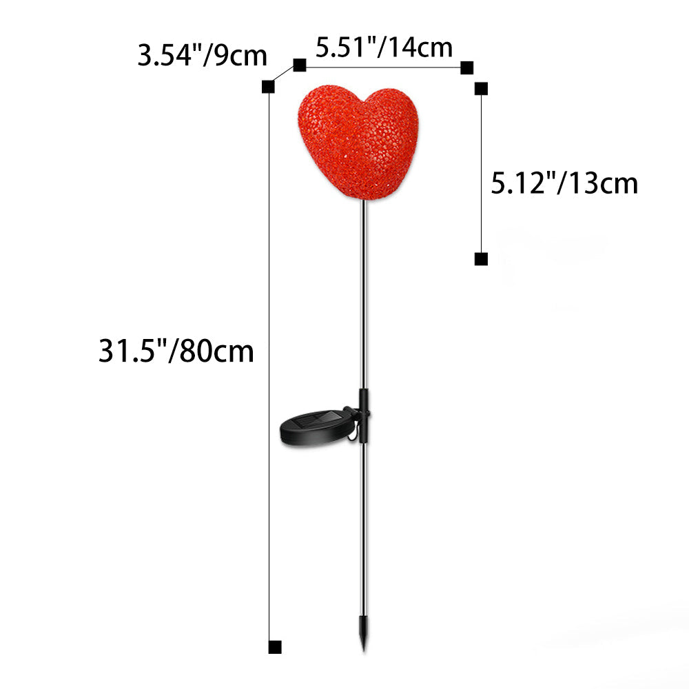 Modern Art Deco Solar Waterproof ABS Plastic & Nano Heart-Shaped Decorative LED Outdoor Light Landscape Lighting For Garden & Outdoor Patio