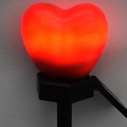 Modern Art Deco Solar Waterproof ABS Plastic & Nano Heart-Shaped Decorative LED Outdoor Light Landscape Lighting For Garden & Outdoor Patio