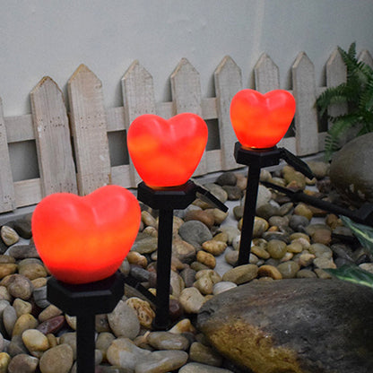 Modern Art Deco Solar Waterproof ABS Plastic & Nano Heart-Shaped Decorative LED Outdoor Light Landscape Lighting For Garden & Outdoor Patio