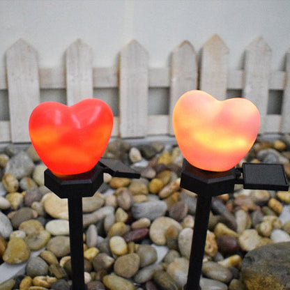 Modern Art Deco Solar Waterproof ABS Plastic & Nano Heart-Shaped Decorative LED Outdoor Light Landscape Lighting For Garden & Outdoor Patio