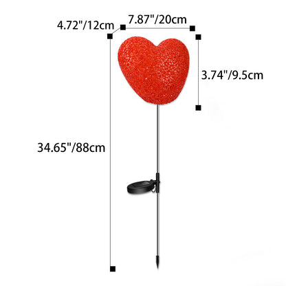 Modern Art Deco Solar Waterproof ABS Plastic & Nano Heart-Shaped Decorative LED Outdoor Light Landscape Lighting For Garden & Outdoor Patio