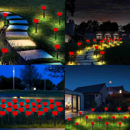 Modern Art Deco Solar Waterproof ABS Plastic & Nano Heart-Shaped Decorative LED Outdoor Light Landscape Lighting For Garden & Outdoor Patio