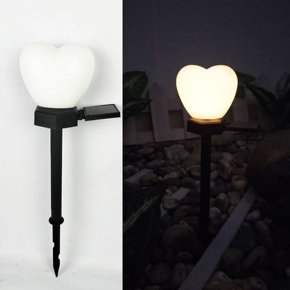 Modern Art Deco Solar Waterproof ABS Plastic & Nano Heart-Shaped Decorative LED Outdoor Light Landscape Lighting For Garden & Outdoor Patio