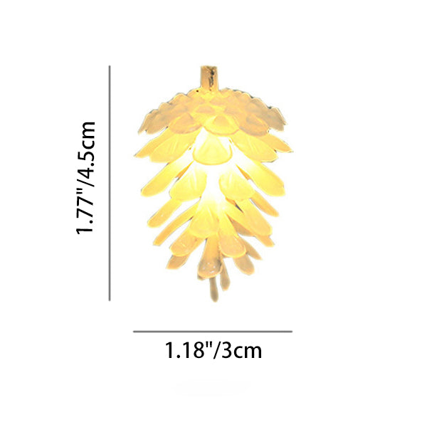 Modern Art Deco Waterproof Solar Battery PVC Pinecone LED String Light For Garden & Outdoor Patio
