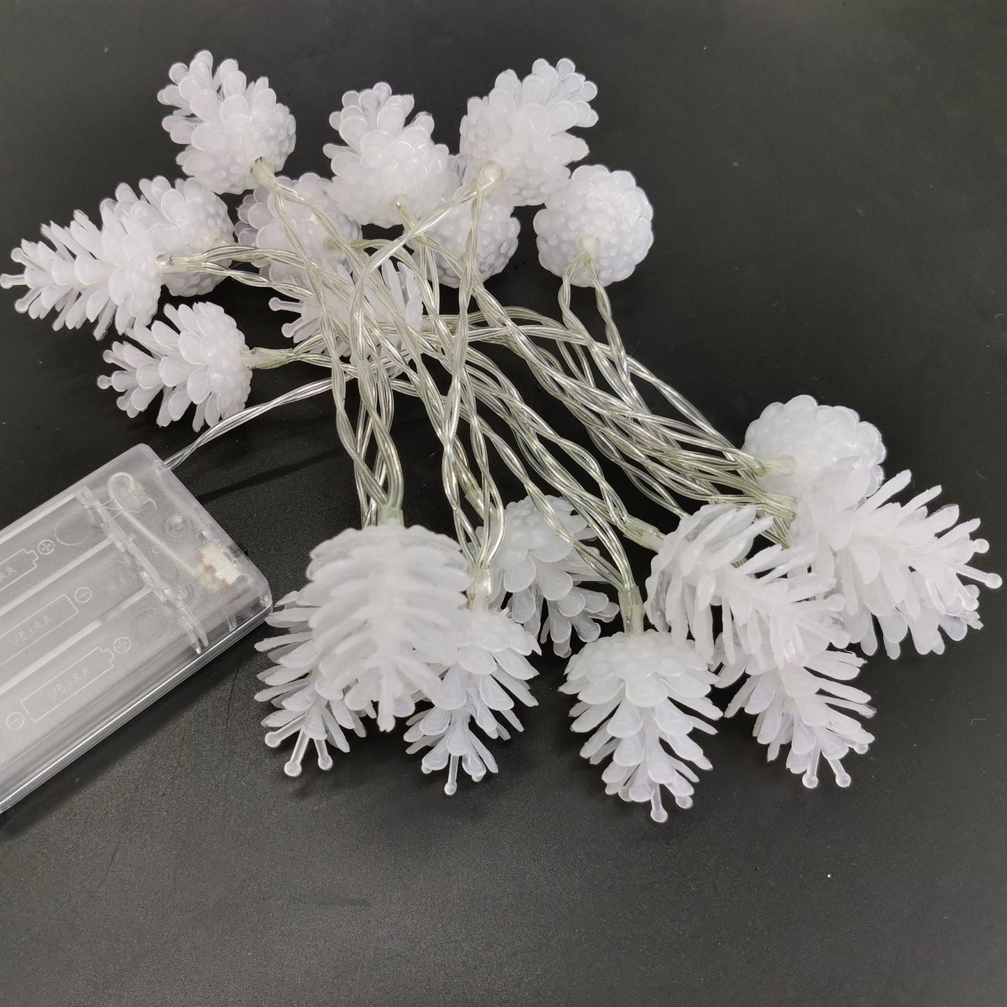 Modern Art Deco Waterproof Solar Battery PVC Pinecone LED String Light For Garden & Outdoor Patio