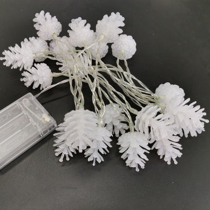 Modern Art Deco Waterproof Solar Battery PVC Pinecone LED String Light For Garden & Outdoor Patio