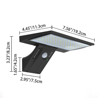 Modern Minimalist Solar Waterproof ABS & PC Rectangular Whale-Tail LED Wall Sconce Lamp For Garden & Outdoor Patio