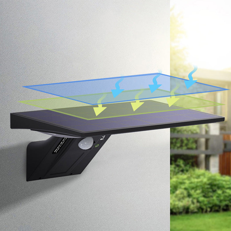 Modern Minimalist Solar Waterproof ABS & PC Rectangular Whale-Tail LED Wall Sconce Lamp For Garden & Outdoor Patio