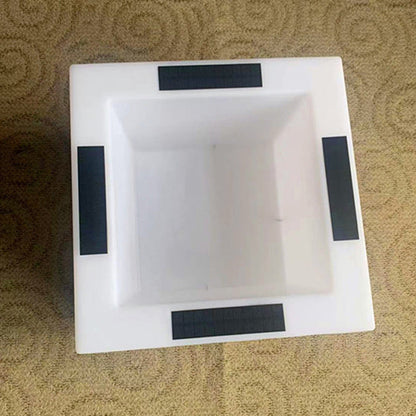 Modern Art Deco Solar Waterproof PE Square Planter LED Outdoor Light Landscape Lighting For Garden & Outdoor Patio