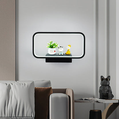 Modern Minimalist Iron Aluminum Resin Rectangular Wireless Phone Charging LED Wall Sconce Lamp For Bedside