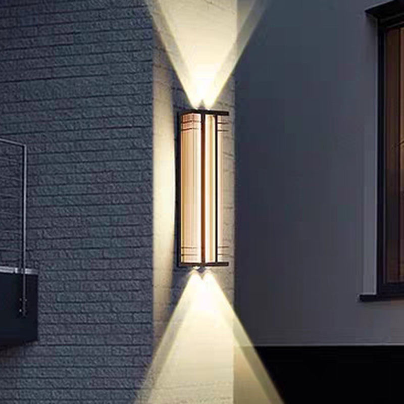 Modern Simplicity Waterproof Stainless Steel PC Rectangular Line Spotlight LED Wall Sconce Lamp For Outdoor Patio