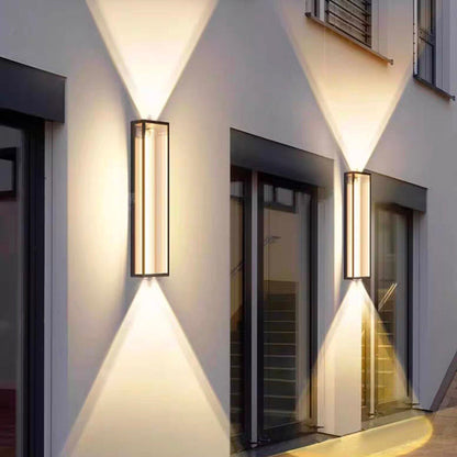 Modern Simplicity Waterproof Stainless Steel PC Rectangular Line Spotlight LED Wall Sconce Lamp For Outdoor Patio