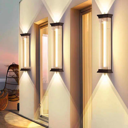 Modern Simplicity Waterproof Stainless Steel PC Rectangular Line Spotlight LED Wall Sconce Lamp For Outdoor Patio