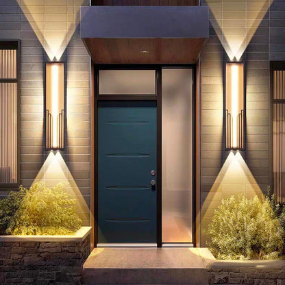 Modern Simplicity Waterproof Stainless Steel PC Rectangular Line Spotlight LED Wall Sconce Lamp For Outdoor Patio