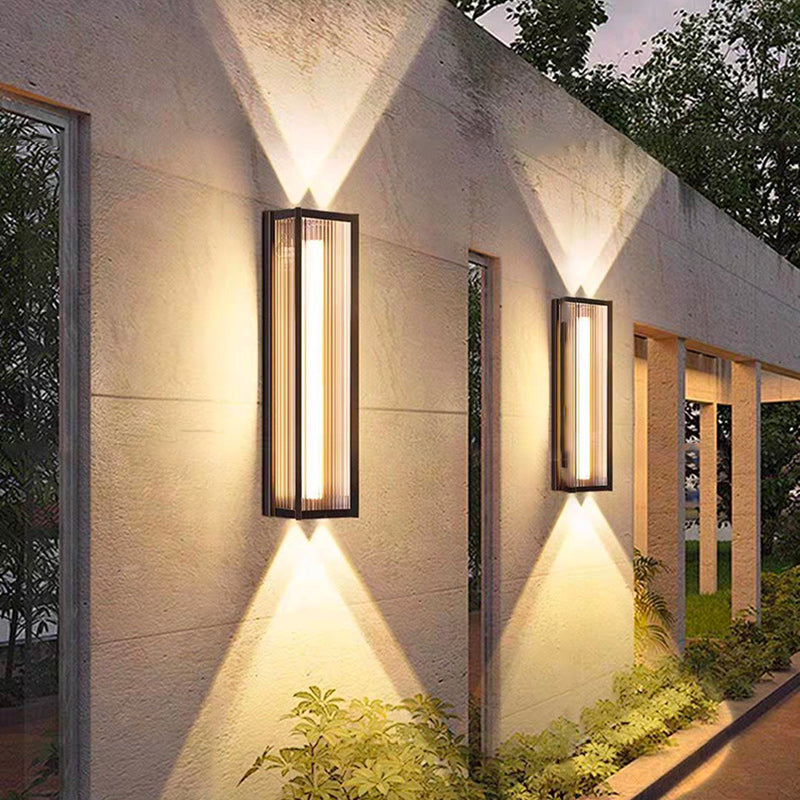 Modern Simplicity Waterproof Stainless Steel PC Rectangular Line Spotlight LED Wall Sconce Lamp For Outdoor Patio