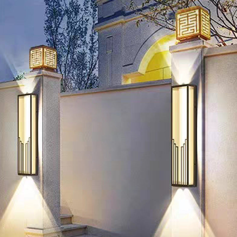 Modern Simplicity Waterproof Stainless Steel PC Rectangular Line Spotlight LED Wall Sconce Lamp For Outdoor Patio