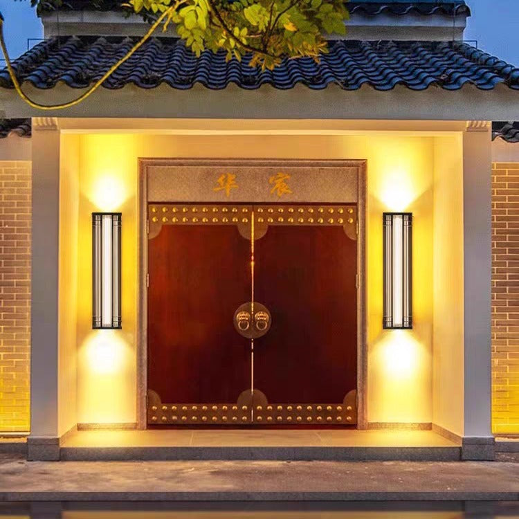 Modern Simplicity Waterproof Stainless Steel PC Rectangular Line Spotlight LED Wall Sconce Lamp For Outdoor Patio