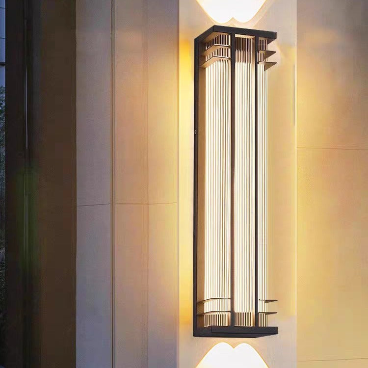 Modern Simplicity Waterproof Stainless Steel PC Rectangular Line Spotlight LED Wall Sconce Lamp For Outdoor Patio