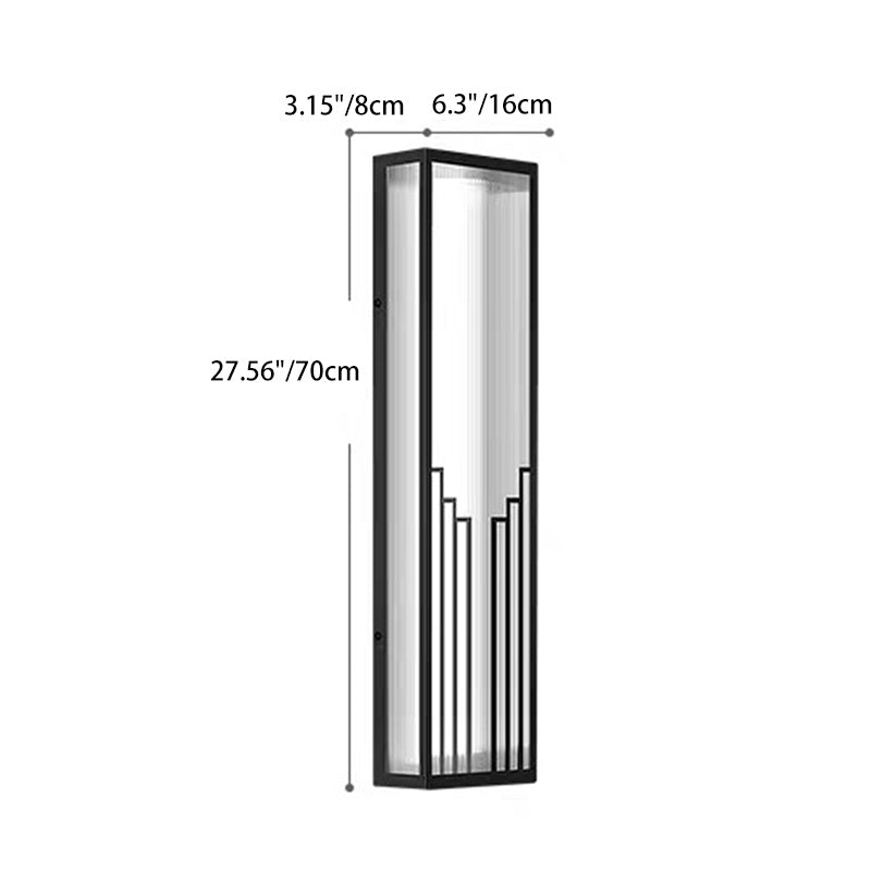 Modern Simplicity Waterproof Stainless Steel PC Rectangular Line Spotlight LED Wall Sconce Lamp For Outdoor Patio