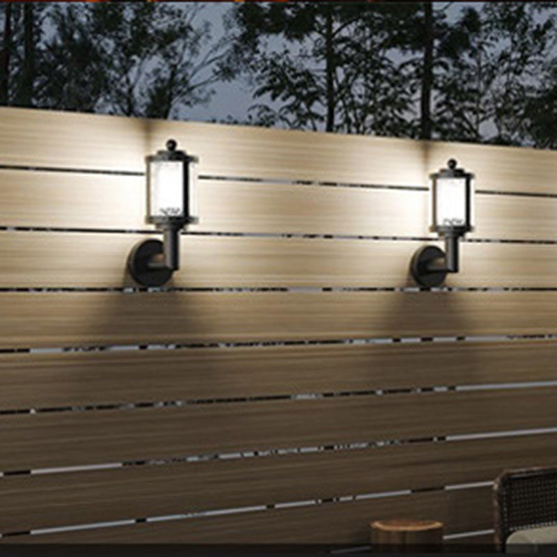 Contemporary Retro Waterproof Aluminum Acrylic Cylindrical LED Smart Wall Sconce Lamp For Garden & Outdoor Patio
