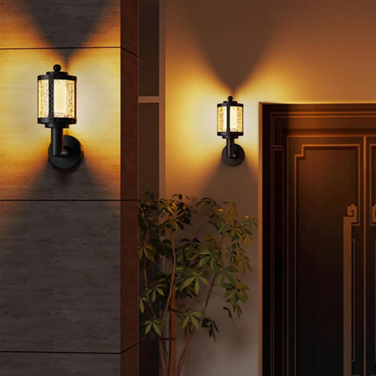 Contemporary Retro Waterproof Aluminum Acrylic Cylindrical LED Smart Wall Sconce Lamp For Garden & Outdoor Patio