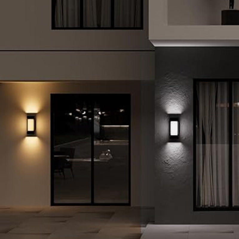 Modern Simplicity Waterproof Aluminum PC Rectangular Smart LED Wall Sconce Lamp For Garden & Outdoor Patio