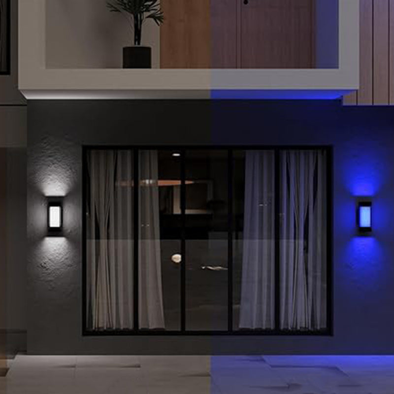 Modern Simplicity Waterproof Aluminum PC Rectangular Smart LED Wall Sconce Lamp For Garden & Outdoor Patio