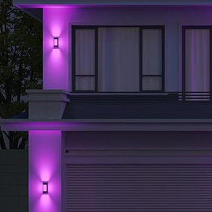 Modern Simplicity Waterproof Aluminum PC Rectangular Smart LED Wall Sconce Lamp For Garden & Outdoor Patio