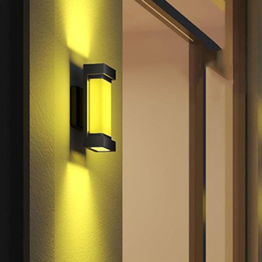 Modern Simplicity Waterproof Aluminum PC Rectangular Smart LED Wall Sconce Lamp For Garden & Outdoor Patio