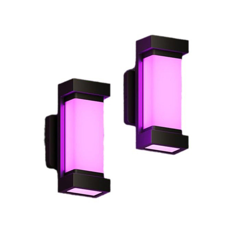 Modern Simplicity Waterproof Aluminum PC Rectangular Smart LED Wall Sconce Lamp For Garden & Outdoor Patio