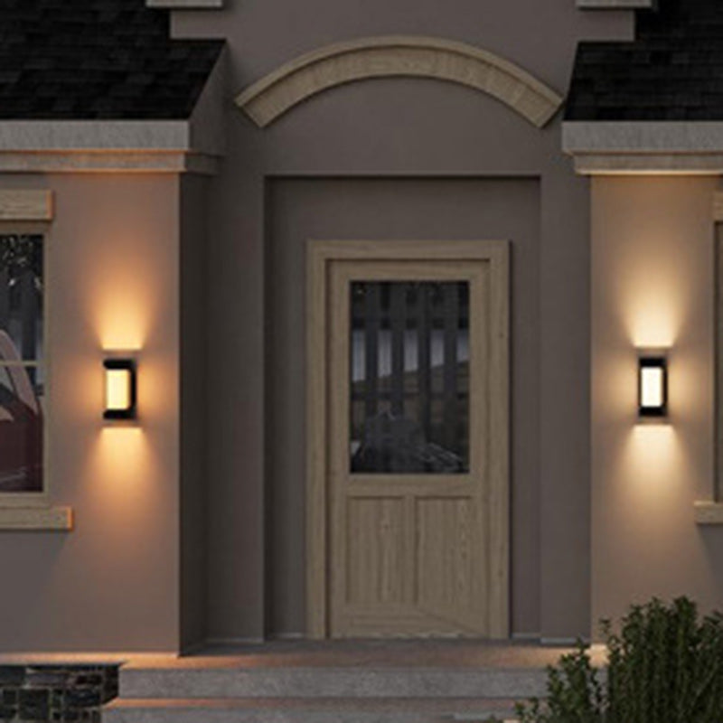 Modern Simplicity Waterproof Aluminum PC Rectangular Smart LED Wall Sconce Lamp For Garden & Outdoor Patio