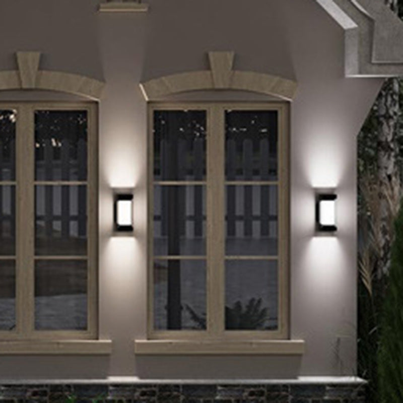 Modern Simplicity Waterproof Aluminum PC Rectangular Smart LED Wall Sconce Lamp For Garden & Outdoor Patio