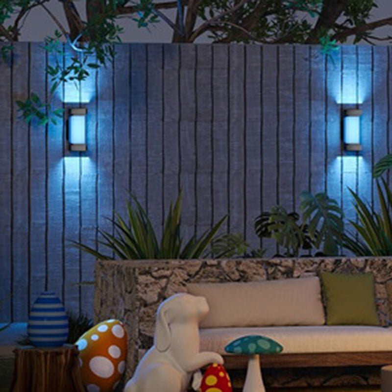 Modern Simplicity Waterproof Aluminum PC Rectangular Smart LED Wall Sconce Lamp For Garden & Outdoor Patio