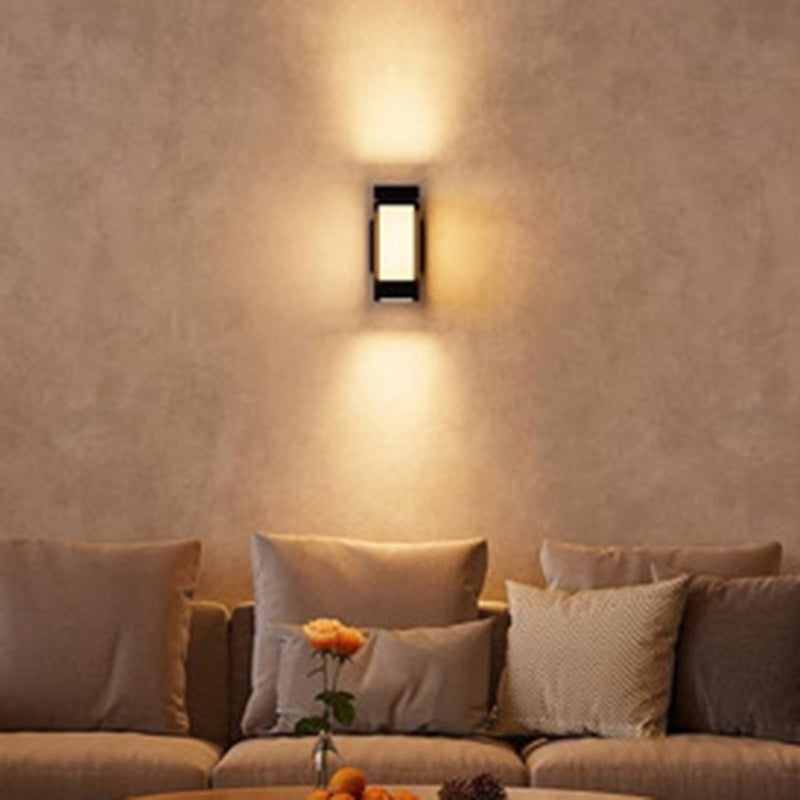 Modern Simplicity Waterproof Aluminum PC Rectangular Smart LED Wall Sconce Lamp For Garden & Outdoor Patio