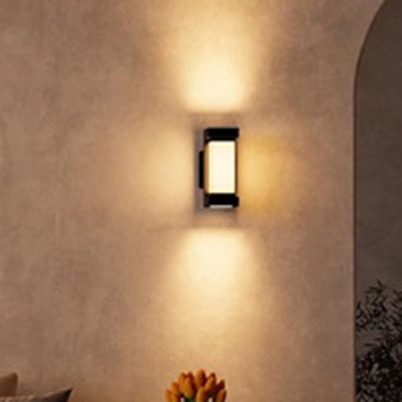 Modern Simplicity Waterproof Aluminum PC Rectangular Smart LED Wall Sconce Lamp For Garden & Outdoor Patio