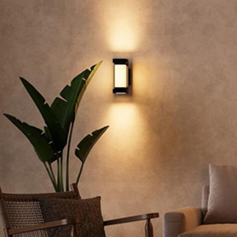 Modern Simplicity Waterproof Aluminum PC Rectangular Smart LED Wall Sconce Lamp For Garden & Outdoor Patio