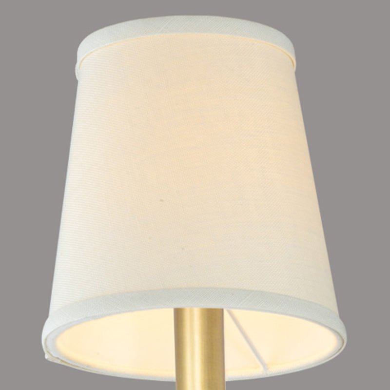 Modern Mid-Century Brass Fabric Cylindrical 1/2-Light Wall Sconce Lamp For Bedroom & Hallway