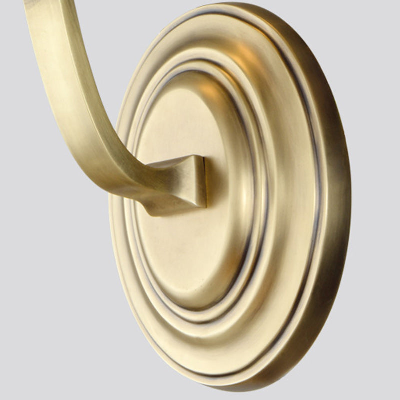 Modern Mid-Century Brass Fabric Cylindrical 1/2-Light Wall Sconce Lamp For Bedroom & Hallway