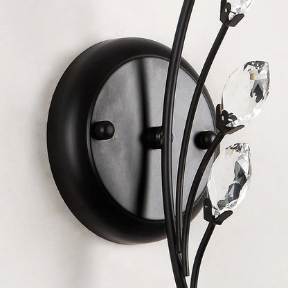 Contemporary Nordic Glass Crystal Iron Bubble Branch 1/2-Light Wall Sconce Lamp For Living Room & Bedroom