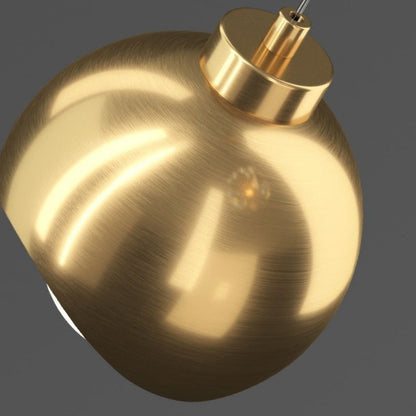 Modern Luxury Brass Crystal Ball 2-Light Pendant Light For Bedside And Dining Room