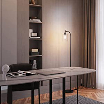 Modern Minimalist Iron Glass Pillar 1-Light Standing Floor Lamp For Living Room And Bedroom