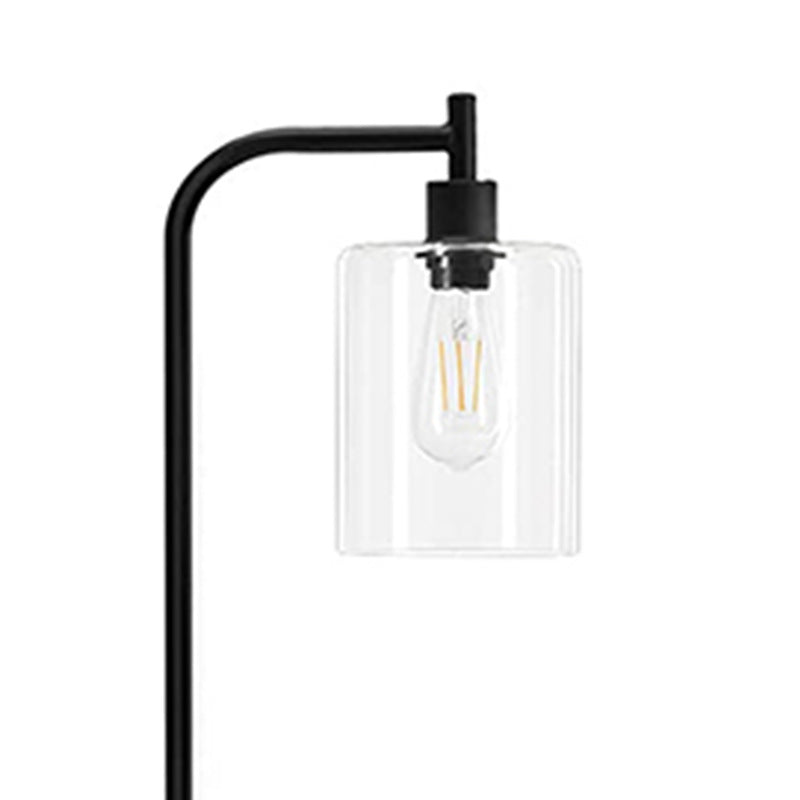 Modern Minimalist Iron Glass Pillar 1-Light Standing Floor Lamp For Living Room And Bedroom