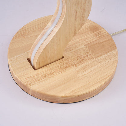 Contemporary Creative Oak & Acrylic Wavy LED Standing Floor Lamp For Living Room And Bedroom