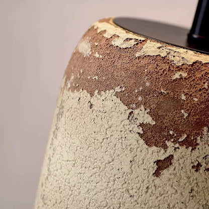Traditional Japanese Ceramic & Fabric Jar-Shaped 1-Light Standing Floor Lamp For Living Room