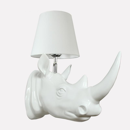 Contemporary Creative Resin And Fabric Rhino 1-Light Wall Sconce Lamp For Bedside